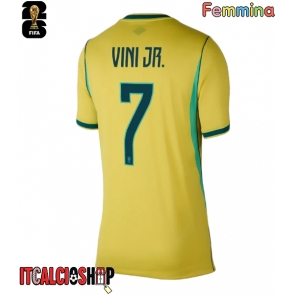 Brasile Vinicius Junior #7 Prima Maglia Femmina Mondiali 2026 Manica Corta